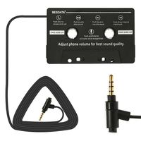 BESDATA Universal Car Audio Cassette Player Adapter Hands Free Calling and Music Cassette Adaptor with Mic, Black