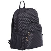 K-Cliffs Quilted Backpack 15" Laptop Bookbag Deluxe Daypack fits iPad Netbook MacBook Tablet, Black
