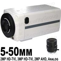 USG Ultra HD BNC Coaxial 3MP 2048x1536 Box Security Camera : 5-50mm Telephoto Long Zoom Vari-Focal Lens : 10x Optical Zoom : 2MP & 3MP HD-TVI, 2MP AHD & 960H Analog Formats : Business Grade