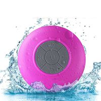 HD Water Resistant Bluetooth 3.0 Shower Speaker, Pokanic Waterproof Handsfree Portable Speakerphone with Built-in Mic, 6 HRS of Playtime, Control Buttons and Dedicated Suction Cup, Upgraded Ver (PINK)