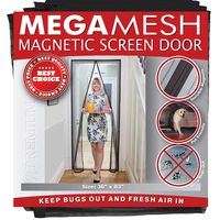 Magnetic Screen Door - Heavy Duty Reinforced Mesh & Full Frame Hook & Loop ACTUAL SCREEN SIZE 36"x83" Fits Doors Up to 32"x82" MegaMesh Comes With a 12 Month Warranty