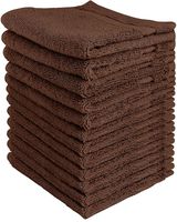 Utopia Towels - Premium Washcloths Set (12 x 12 Inches, Dark Brown) - 600 GSM 100% Cotton Flannel Face Cloths, Highly Absorbent and Soft Feel Fingertip Towels (12-Pack)