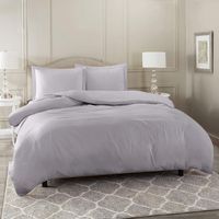Nestl Bedding Duvet Cover 3 Piece Set - Ultra Soft Double Brushed Microfiber Hotel Collection - Comforter Cover with Button Closure and 2 Pillow Shams, Gray Lavender - Queen 90"x90"