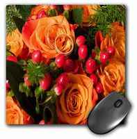 3dRose LLC 8 x 8 x 0.25 Inches Beautiful Orange Red Rose Wedding Bouquet Mouse Pad (mp_9330_1)
