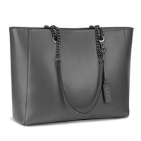 S-ZONE Women Leather Work Tote Bag Shoulder Bag Fit up to 15.6 inch Laptop 2.0