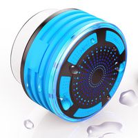 KONG KIM LED Portable Wireless Bluetooth Speakers V4.1 with Waterproof IP67. HD Sound and Bss for iPhone iPod iPad Phones (Black & Sky Blue)