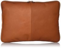Piel Leather 13 Inch Zip Laptop Sleeve, Saddle, One Size