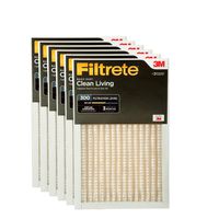 Filtrete MPR 300 16x25x1 AC Furnace Air Filter, Clean Living Basic Dust, 6-Pack