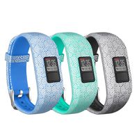 SKYLET Compatible with Garmin Vivofit 3 Vivofit JR JR.2 Bands, Pattern Soft Silicone Replacement Bands Compatible with Garmin vivofit JR JR.2 Bands Buckle Women Men Kids (Blue Green Black, Small)