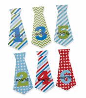 Mud Pie Boy Necktie Milestone Stickers, Multi Blue