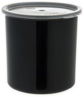 Carlisle 030203 Solid Color Commercial Round Storage Container with Lid, 2.7 Quart Capacity, Black