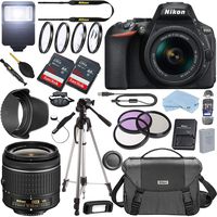 Nikon D5600 DSLR Camera with AF-P DX NIKKOR 18-55mm f/3.5-5.6G VR Lens + 2 Piece 32GB Memory, Filters, and Professional Photo Accessories