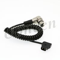 ARRI ALEXA Camera cable Right angle 90 Degree XLR 4 pin female to D-tap power spring cable for Supply Battery Adapter