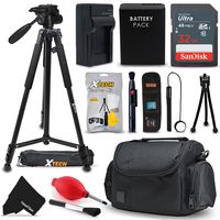 Professional Accessories Kit for Canon EOS Rebel T3 T5 T6 Kiss X50 X70 EOS 1100D 1200D 1300D DSLR Cameras Includes 32GB SD Card, LP-E10 Battery, Case, Tripod + More