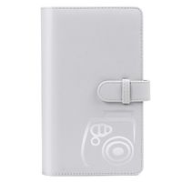 CAIUL Compatible 96 Pockets Mini Wallet Photo Album with PU Leather Cover for Fujifilm Instax Mini 9 8 8+ 70 7s 90 25 26 50s Films (Smokey White)
