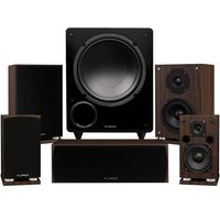 Fluance Elite Series Compact Surround Sound Home Theater 5.1 Channel Speaker System Including Two-Way Bookshelf, Center Channel, Rear Surrounds and a DB10 Subwoofer - Walnut (SX51WC)