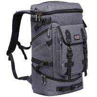 WITZMAN Travel Backpack For Men Hiking Nylon Rucksack Water Resistant Laptop Backpack Mens Duffel Knapsack (Nylon Grey)