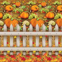 Beistle 1-Pack Decorative Pumpkin Patch Backdrop, 4-Feet by 30-Feet