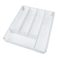 Simplify Kitchen Details 5 Section Utensil and Cutlery Drawer Organizer Tray White White