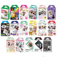 Fujifilm Instax Mini Instant Film 17 Set, Sky Blue, Black, Single, Monochrome, Candy pop, Stained Glass, Shiny Star, Rainbow, Comic, Airmail, Stripe, 6 Character + Sticker