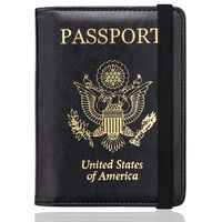 WALNEW RFID Passport Holder Cover Traveling Passport Case (E-Black)