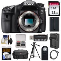 Sony Alpha A77 II Wi-Fi Digital SLR Camera Body with 32GB Card + Battery & Charger + Case + Tripod + Kit