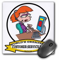 Funny Worlds Greatest Customer Service Rep II Cartoon - Mouse Pad, 8 by 8 inches (mp_103097_1)