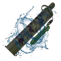 SimPure Water Filter Straw, Portable Survival Straws with 0.1 Micron 5-Stage Integrated Water Purifier, Outdoor Survival Gear for Camping Hiking Climbing and Emergency (Camo-1P)