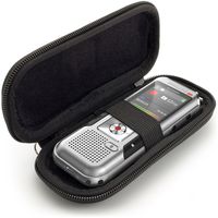 iGadgitz Black EVA Carrying Hard Case Cover for Philips DVT2510 2700 4000 4010 6010 6500, LFH 0652, Speech Tracer 1200 Digital Voice Recorders