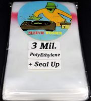 200 DVD Outer Sleeves - 3mil + Seal Up Polyethylene Plastic - Standard Case Poly Bag Resealable Cover (+1 Free Dj Magnet)