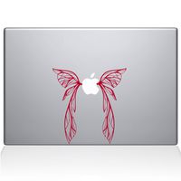 The Decal Guru Fairy Wings MacBook Decal Vinyl Sticker - 13" MacBook Pro (2015 & Older) - Red (1059-MAC-13P-DR)