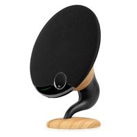 Victrola Gramophone Symphony Bluetooth Speakers with Built-in Subwoofer and Rechargeable Battery, Oak Finish