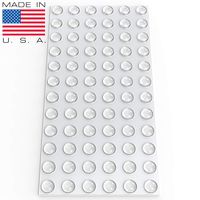 Clear Soft Close Drawer Cabinet Door Bumpers - Made in USA - 9.5mm x 3.8mm Sound Dampening Adhesive Transparent Rubber Pads Feet - Hemispherical Shape - 72 PCs