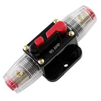 Car Stereo Audio 12V Circuit Breaker Fuse Inline Fits 4 8 Gauge Wire 80 Amp