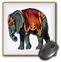 3dRose LLC 8 x 8 x 0.25 Inches Mouse Pad, Framed Victorian Circus Elephant (mp_39610_1)