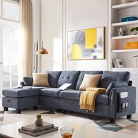 HONBAY Reversible Sectional Sofa Couch for Living Room L-Shape Sofa Couch 4-seat Sofas Sectional for Apartment