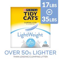 Purina Tidy Cats Light Weight, Low Dust, Clumping Cat Litter, LightWeight Glade Clear Springs Multi Cat Litter - 17 lb. Box
