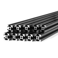 10 Pack ZYLtech Black 2020 T Slot Aluminum Extrusion for 3D Printer and CNC - 10X 1M