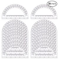 24 Pack Protractors Esee Plastic Protractor for School Teachers and Students, 6 Inch Math Clear Protractor