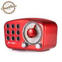 Retro Bluetooth Speaker, Vintage Radio-Greadio FM Radio with Old Fashioned Classic Style, Strong Bass Enhancement, Loud Volume, Bluetooth 4.2 Wireless Connection, TF Card and MP3 Player (RED)
