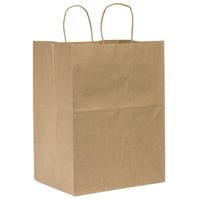 Duro ID# 87415 Regal Shopping Bag 65# 100% Recycled Natural Kraft 200pk 12 x 9 x 15-3/4