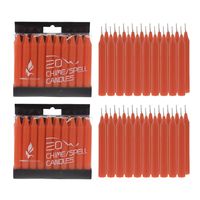 Mega Candles 40 pcs Unscented Orange Mini Taper Candle, 4 Inch Tall x 1/2 Inch Diameter, Great for Casting Chimes, Rituals, Spells, Vigil, Witchcraft, Wiccan Supplies, Wax Play & More