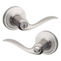 Kwikset Tustin Keyed Entry Lever featuring SmartKey in Satin Nickel