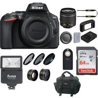 Nikon D5600 DSLR Camera with 18-55mm Lens and 64GB Memory Card Bundle