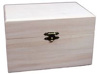 Creative Hobbies® Ready to Decorate Wooden Recipe Box with Hinged Lid and Front Clasp - Make Your Own Gift, Jewelry, Photo Box