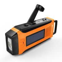 RunningSnail AM/FM NOAA Weather Emergency Solar Digital Crank Radio with 3W LED Flashlight, SOS Alarm & 2000MAh Power Bank（Orange） ...