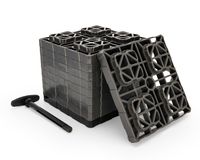 Camco Fasten XL 2x2 Leveling Block-Interlocking Design Allows Stacking to Desired Height-Includes Secure T-Handle Carrying System-Gray-10 Pack (21026)