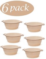 YBM HOME Round Plastic Wash Basin Dish Pan, Laundry Pan, Cleaning Pail, Beige with Dots 1287-6 (6)