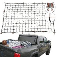 Cargo Nets for Pickup Trucks, 4'X6' Latex Cargo Net Stretches to 8'x12', Universal Heavy Duty Truck Bed Net,16 Tangle-Free D Clip Carabiners, 4"x4" Mesh Holds Small Large Loads Tighter