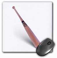 3dRose LLC 8 x 8 x 0.25 Inches Baseball Bat Mouse Pad (mp_1307_1)